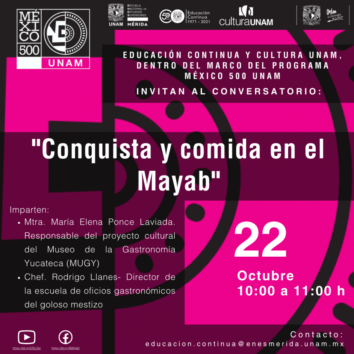 cartel evento Conquista y comida en el mayab