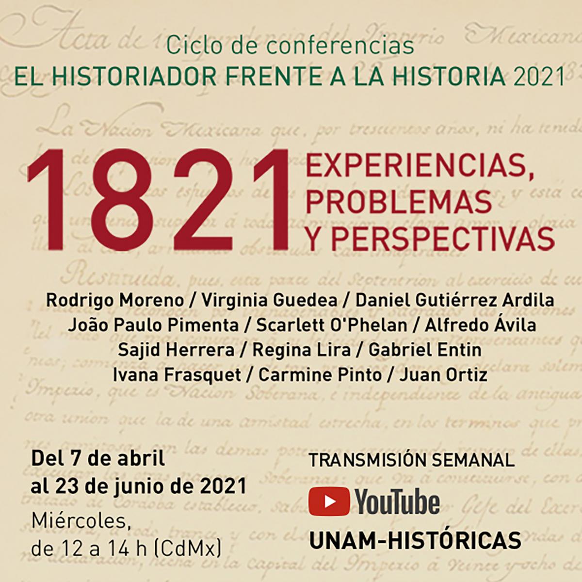 Ciclo de conferencias El historiador frente a la Historia 1821. Experiencias, problemas y perspectivas