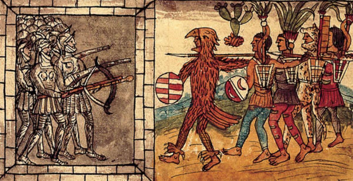 Imagen del enfrentamiento en la conquista
